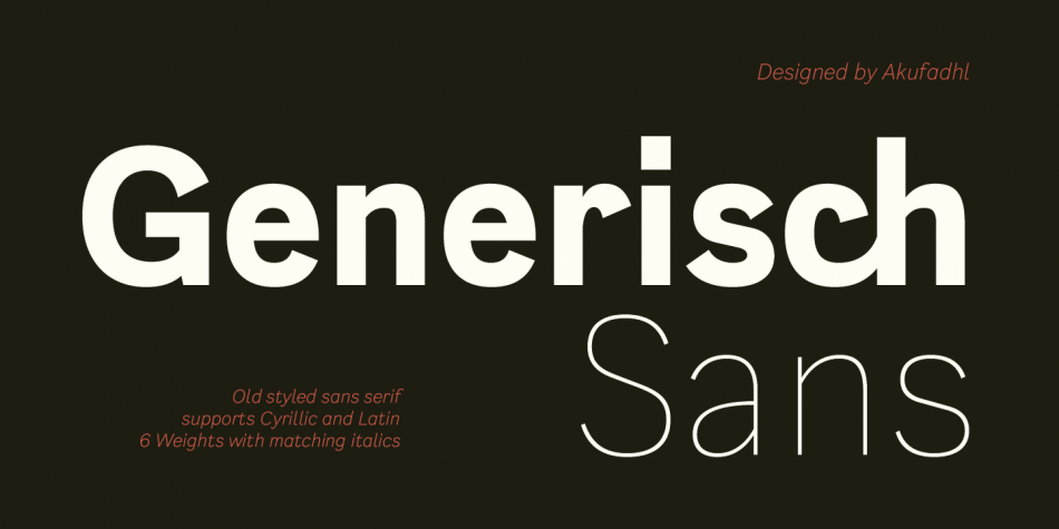 Пример шрифта Generisch Sans